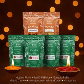 Keats Eats Traditional Pure Veg Pickles and Snacks Gift pack Combo (6 Pack)