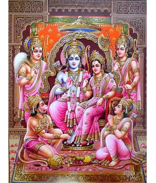 MAHALAXMI ART & CRAFT GOD'S RAM DARBAR Paper Wall Poster Without Frame