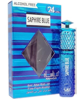 MANASIK SAPHIRE BLUE Concentrated Attar Roll On 6ml .