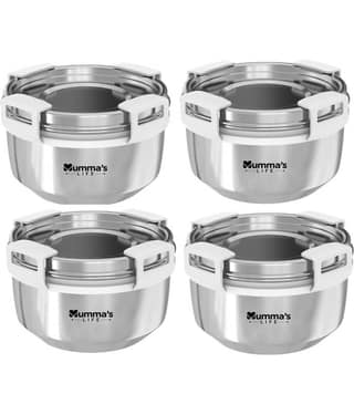 Mumma's Life Steel Silver Food Container ( Set of 4 )