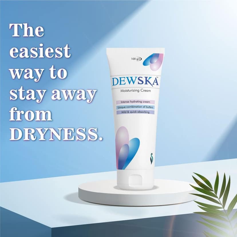Dewska Moisturising Cream (100 g * 2) with Cocoa Butter, Shea Butter, Vitamin E, and Aloe Vera Extracts, Perfect Moisturiser for Face, Dry and Rough Skin view 4