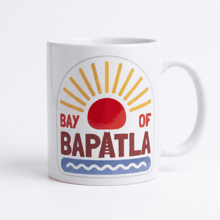 Bay of Bapatla Graphic Print White Ceramic Coffee Mug