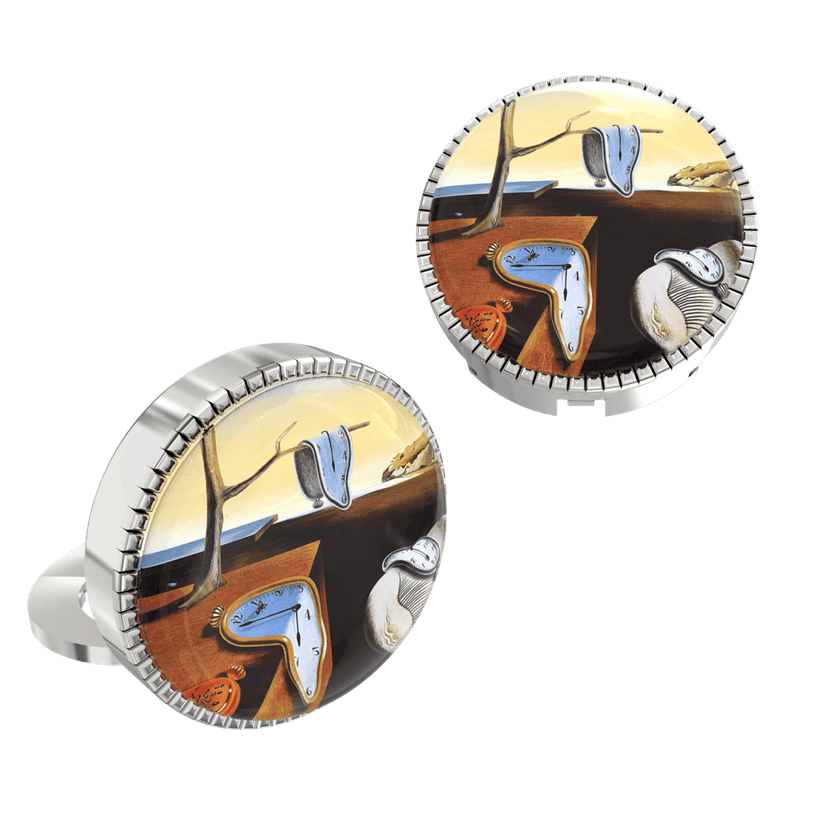 The Smart Buttons - Shirt Button Cover Cufflinks for Men - The Persistence of Memory Inspired by Salvador Dal� view 2
