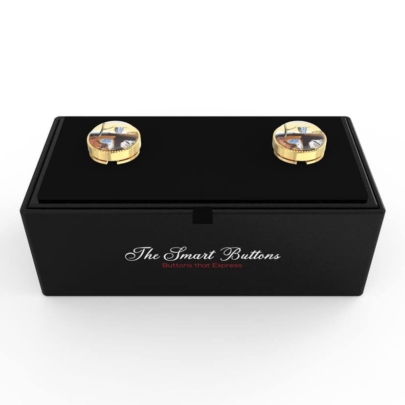 The Smart Buttons - Shirt Button Cover Cufflinks for Men - The Persistence of Memory Inspired by Salvador Dal� view 9