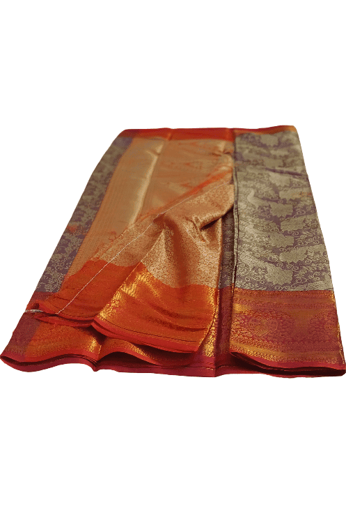 Elegant Woven Saree with Detailed Border view 3