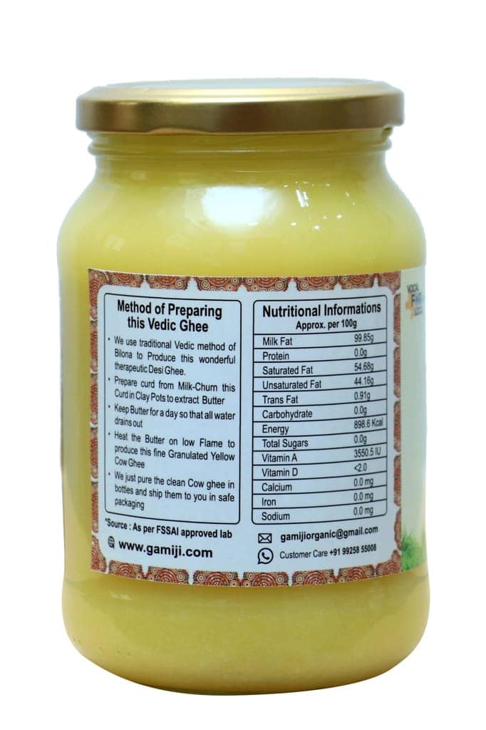 Gamiji - A2 Desi Gir Cow Ghee | 100% Natural | Pure Desi Bilona Ghee | Traditionally Hand Churned | 500 ml view 2