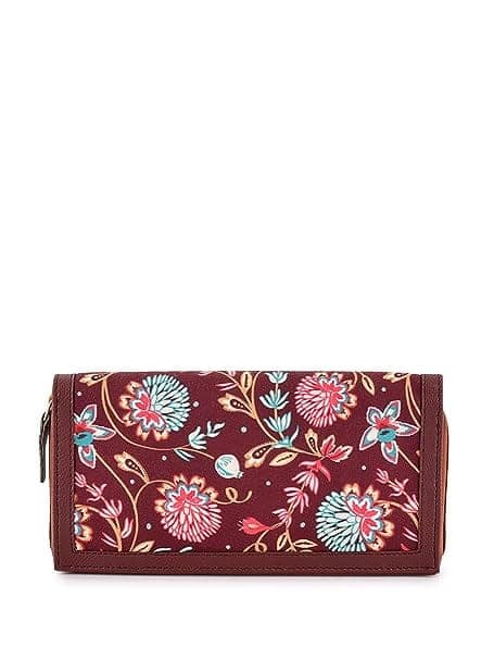 Lychee bags Women Printed Canvas Multicolour Wallet (Brown) view 2