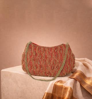 Handcrafted Zari Zardozi Embroidered Handbag