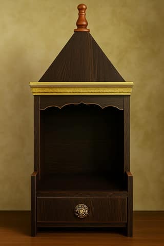 Traditional Wooden Pooja Mandir – Handcrafted Temple for Home