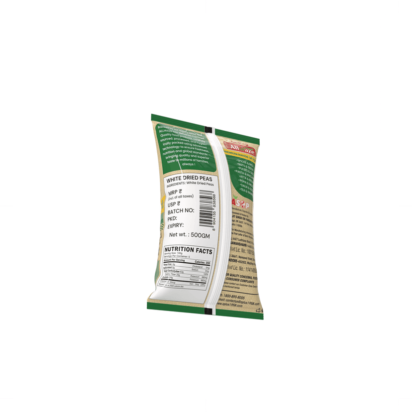 Allwaze White dried peas 500gram view 2