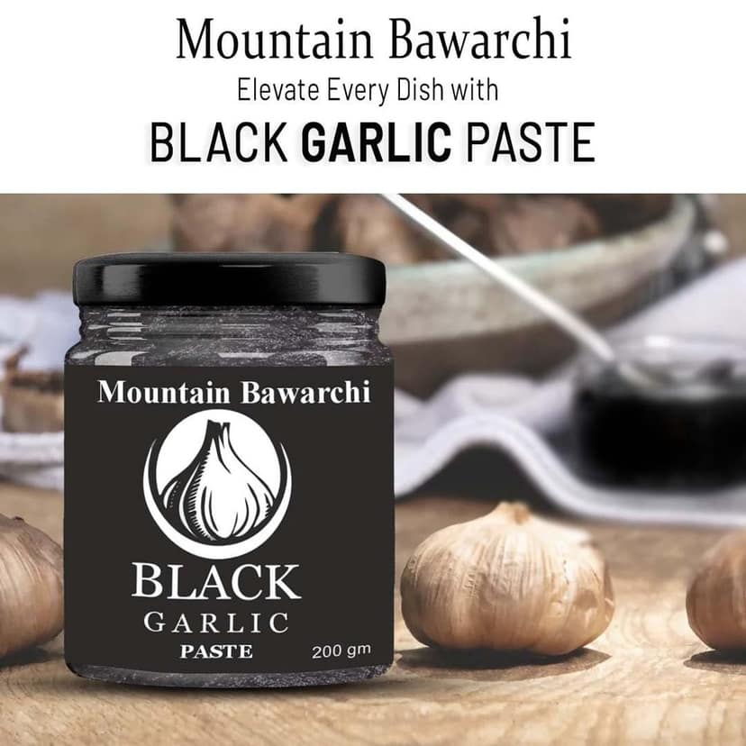 Mountain Bawarchi Black Garlic Paste | Non-Pungent Great Taste & Highly Nutritious | No Added Preservatives | 1kg (500 gr set of 2) view 4