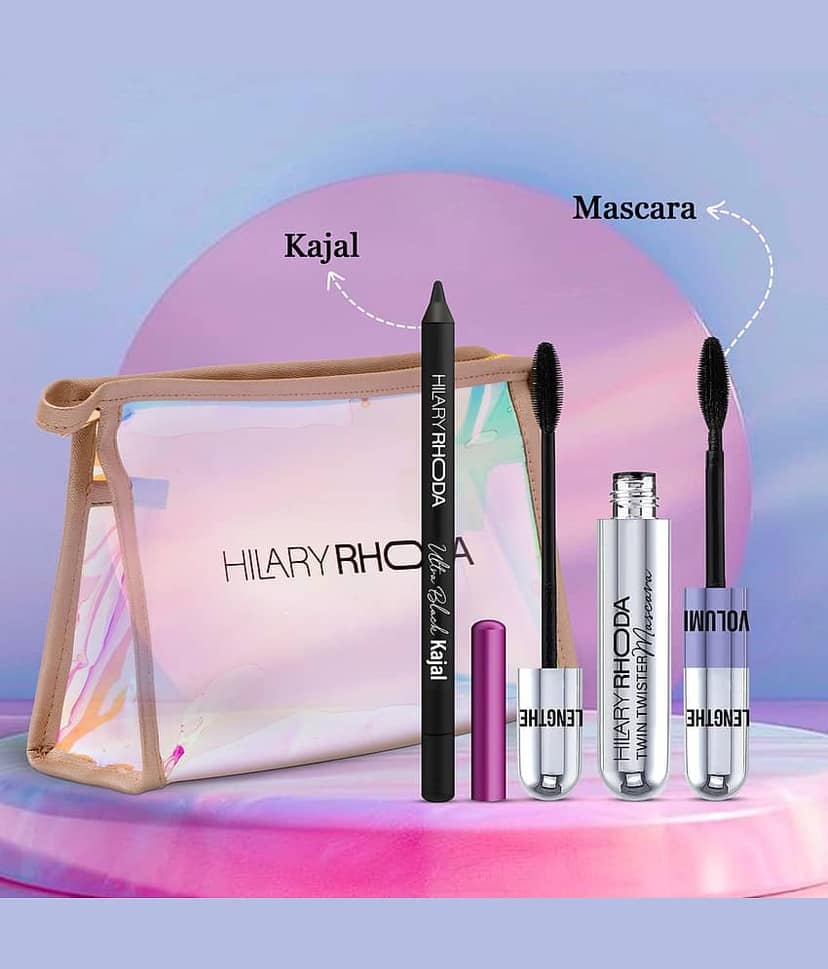Hilary Rhoda Set of 3 Make up Gift Set - Dual Wand Mascara, Kajal along with a Makeup Kit view 2