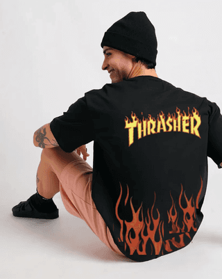 Thrasher Black Oversized T-shirt