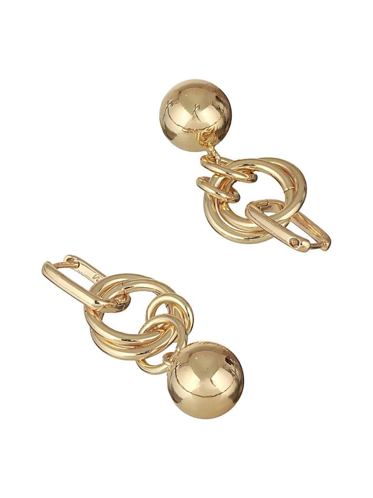 Anti-Tarnish Gold Plated Link Orb Dangler Earrings view 6