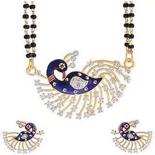 Hetprit Brass Gold Plated Mangal Sutra Set For Woman