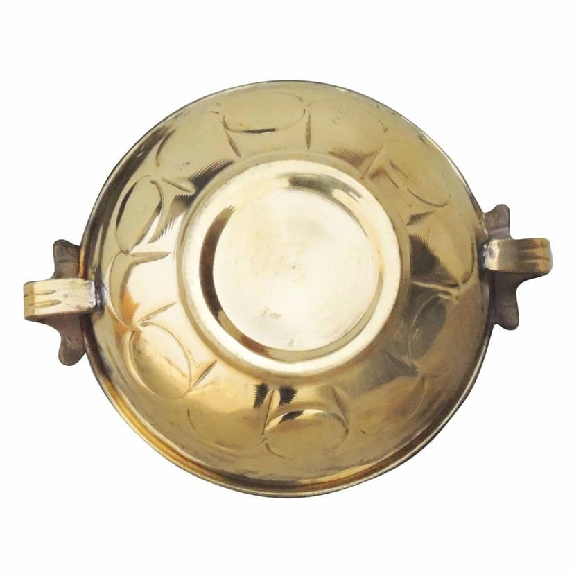 Brass Handcrafted Flower Urli ? Premium Brass Decor, Diameter : 8 Inch (FMAS574 A) view 4