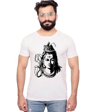 Nityanand Enterprises White Cotton Blend T-Shirt