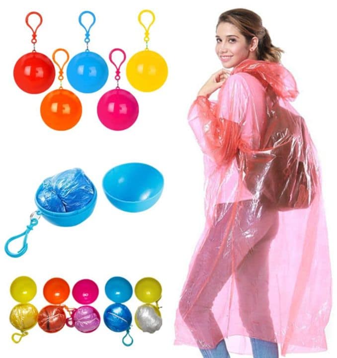 Portable Ball Raincoat with Keychain Case view 2
