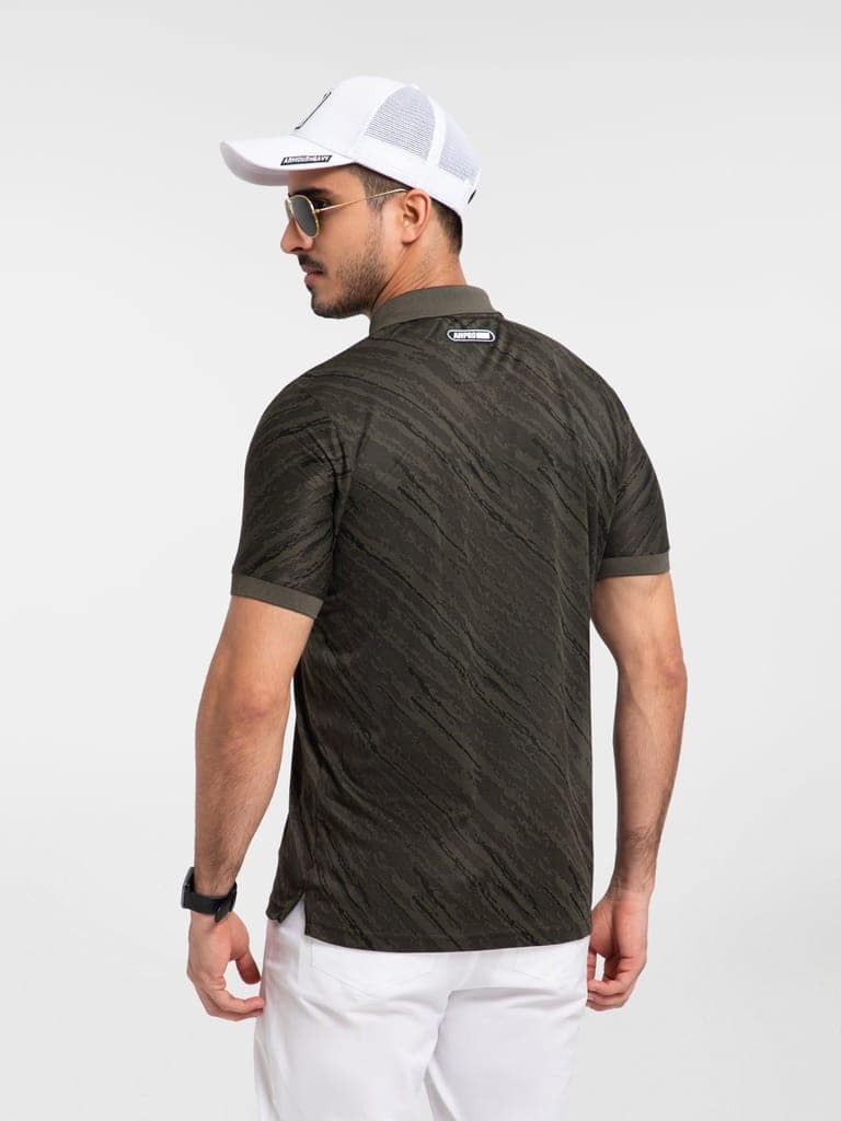 AH Military Olive Camo Polo view 4