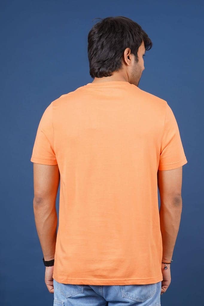 Men's Orange Embroidery Polo T-Shirt view 5