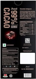 AMUL 99% CACAO - ULTIMATE DARK CHOCOLATE view 2