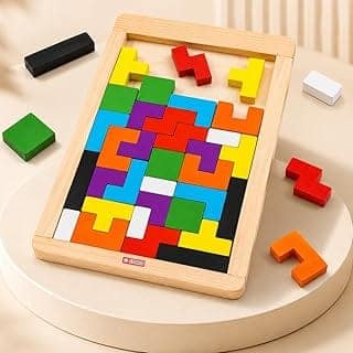 Toys Wooden Russian Blocks Puzzles for Kids Adults, Wood Intelligence Puzzle for Ages 3-8,Wooden Puzzles Brain Teasers Toy Educational Gift for 7-10 Years