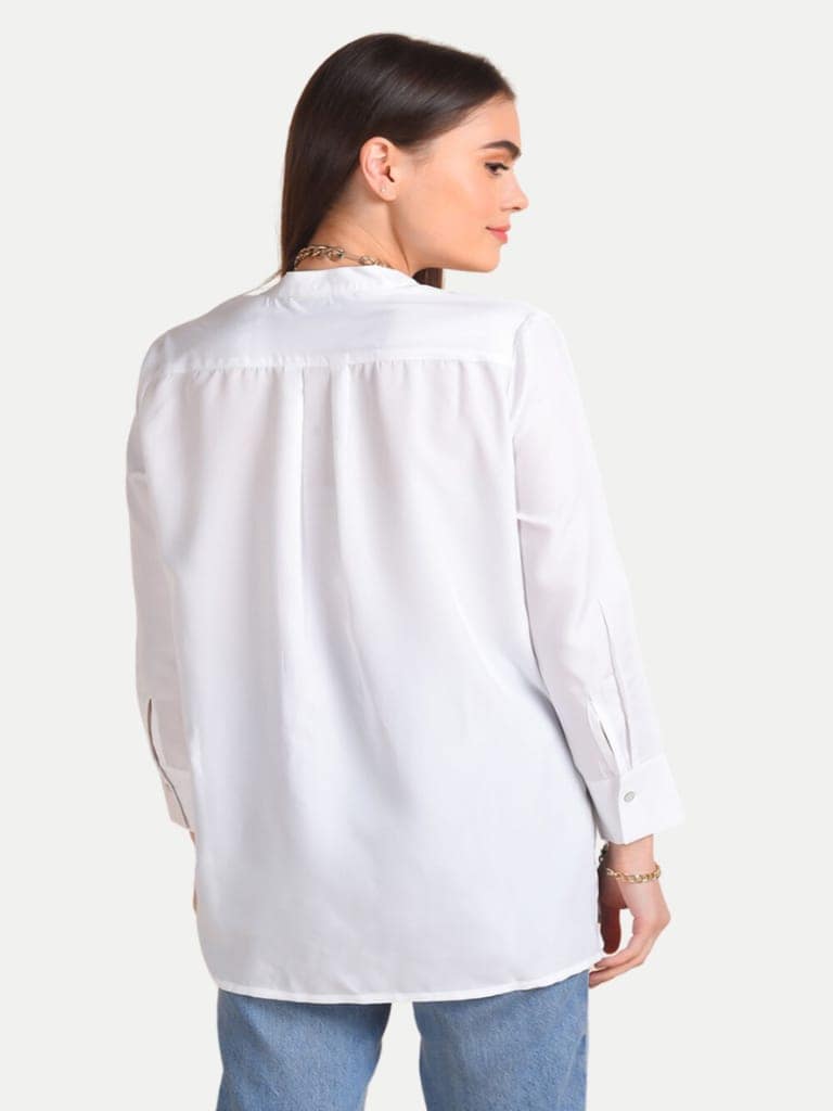 White Geometry Shirt view 4