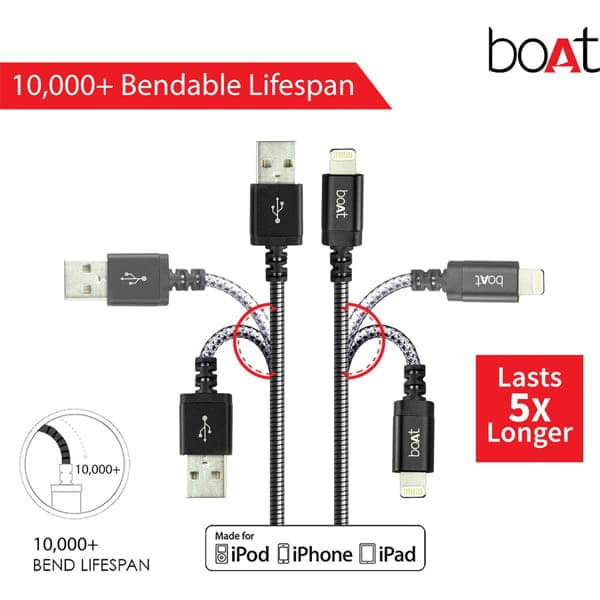 boAt USB A To Lighting Cable 1 M view 4
