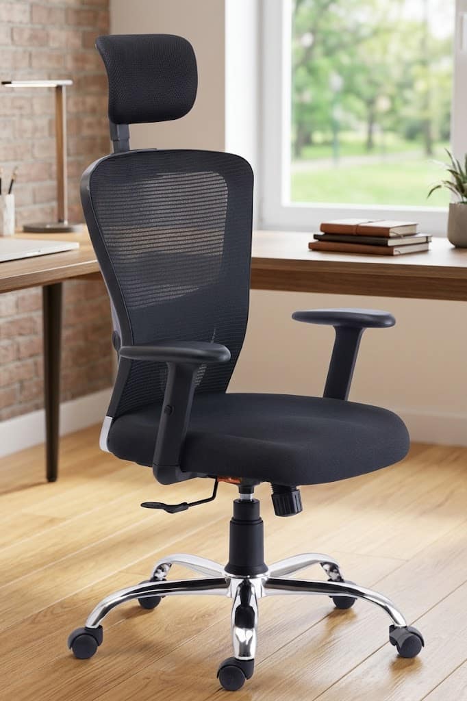 Kantva Ergonomic High Back Mesh Office Chair with Headrest and Adjustable Height view 2