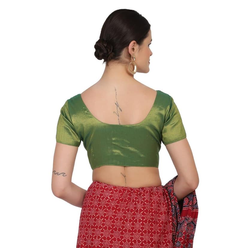 JISB Stitched Tissue Blouse, Green view 2