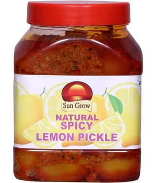 Sun Grow Homemade Natural Organic Spicy Lemon Pickle | Nimbu Ka Achar Pickle 1 kg