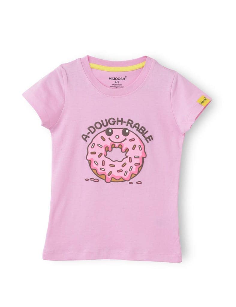 Girls T-Shirt Bonbon Pink / Sparking Grape Violet, Soft Cotton, Ages 2-6 (2pcs pack) view 4