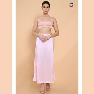 Light Baby Pink Satin Petticoat for Women | Soft & Shiny Saree Underskirt | Premium Satin Inskirt | Comfortable Daily & Party Wear Petticoat |