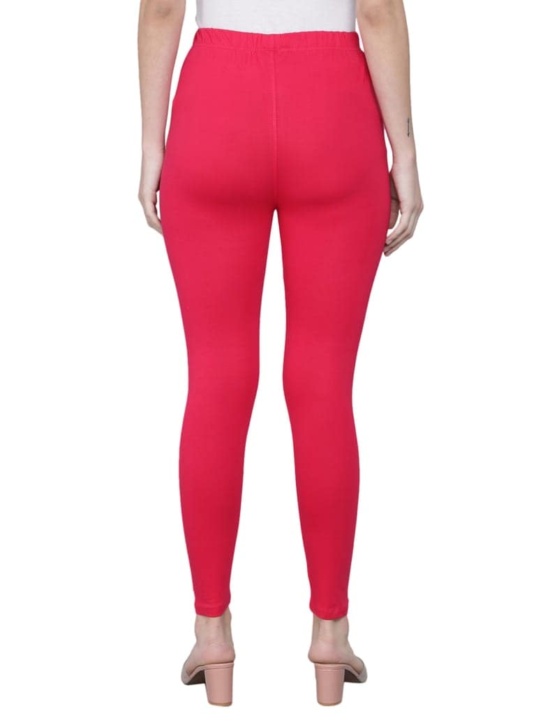 SOFT COLORS Women's Skinny Fit Ethnic Wear Ankle Length Leggings (Magenta Color) view 7