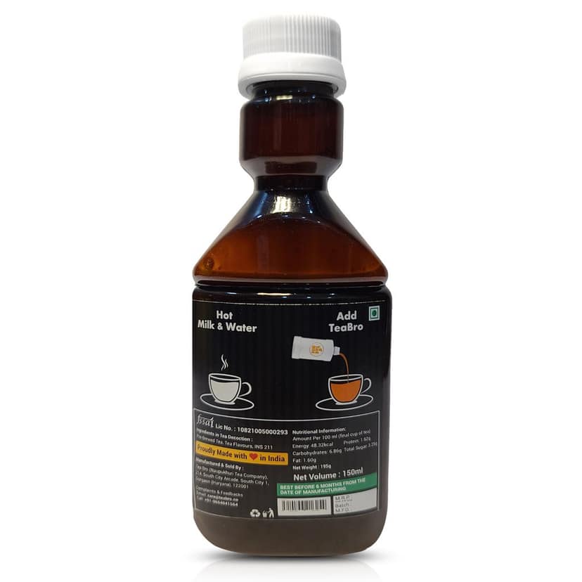 Instant Tea, Kali-Mirch & Adrak Flavour (Winter Blend) - Tea Decoction (Concentrate) | Serves 15 Cups | In Measuring Head Squeeze Bottle | Pre-Brewed Tea Liquid | Just Add Hot Milk + Water view 3