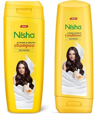 Nisha Shampoo and Conditioner Combo Pack 180ml, Egg Protein Shampoo Conditioner for Strong & Smooth Hair