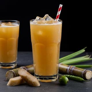 Chikoo Cane [Sugarcane Juice+Chikoo Juice]