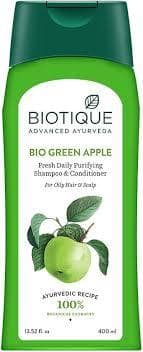 BIOTIQUE Fresh Daily Purifying Shampoo & Conditioner - Green Apple, For Oily Scalp & Hair, 400 ml