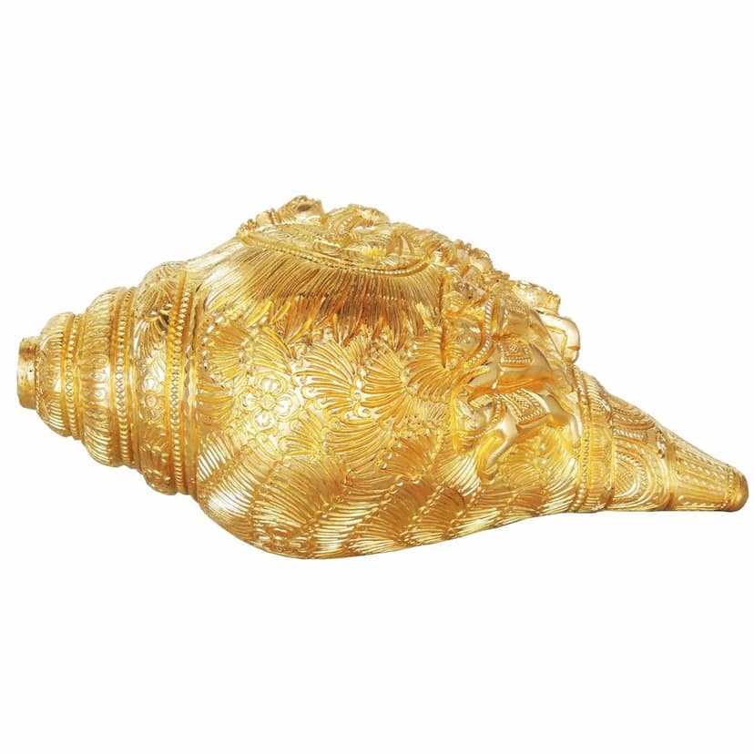 Brass Showpiece Shankh Statue, Height : 5 Inch (BSMAS873 A) view 3