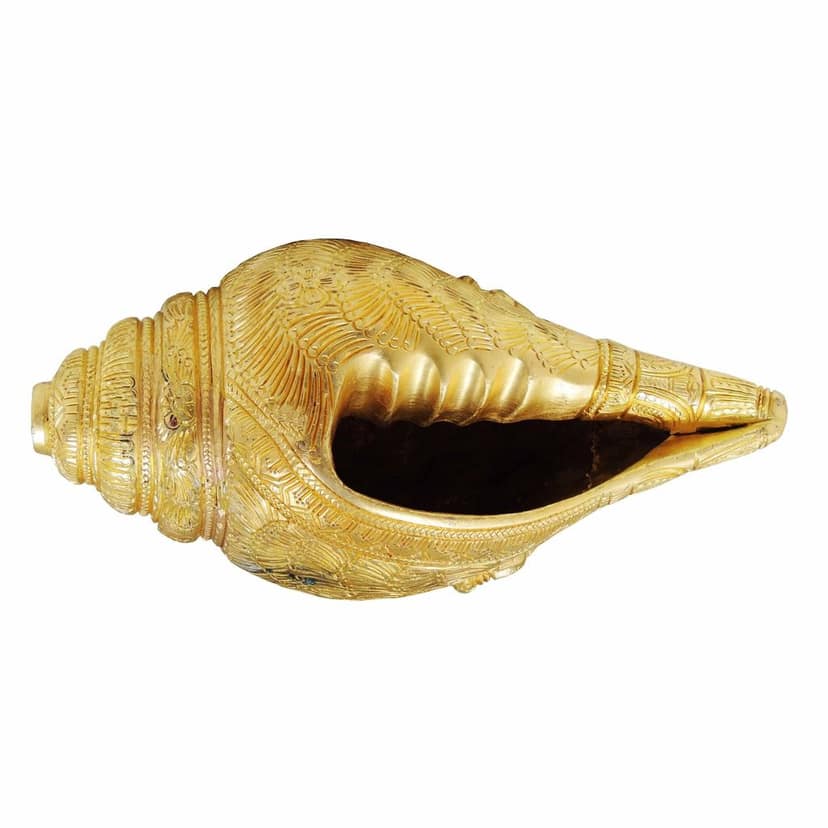 Brass Showpiece Shankh Statue, Height : 5 Inch (BSMAS873 A) view 4