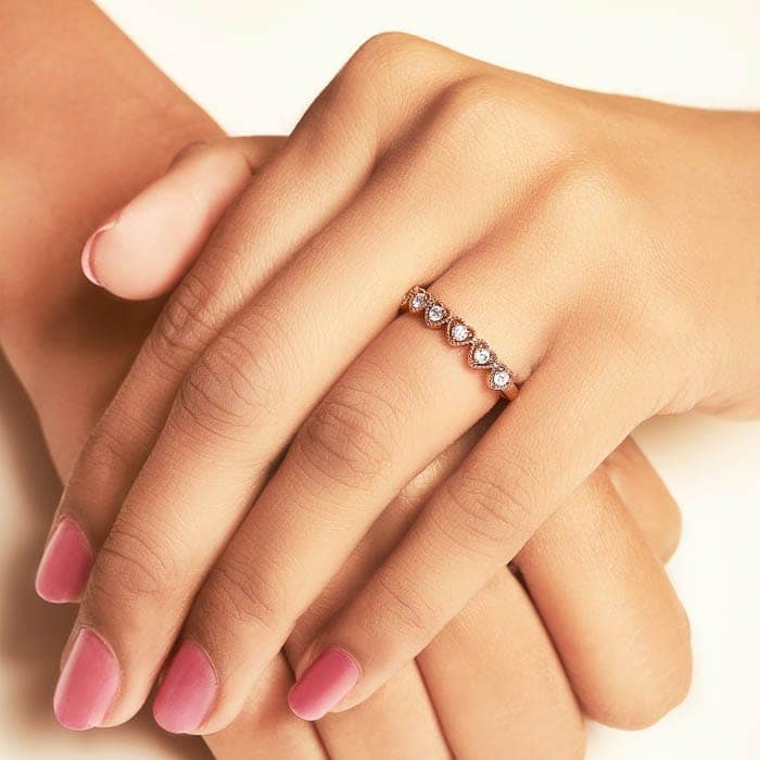 Rose Gold Love Track Ring view 2