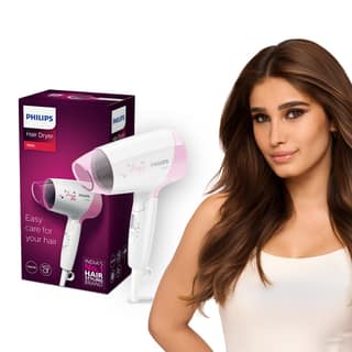 Philips India's No.1 Hair Styling Brand - Foldable Hair Dryer | 1200W | Fast Blow Dry | 2 Heat Settings | ThermoProtect Tech |Travel-Friendly, Quick Dry | Frizz Control For Indian Hair | HP8120 Philips India's No.1 Hair Styling Brand - Foldable Hair Drye