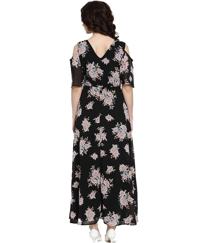 MsFQ Women Polyester Fit & Flare Dress ( Black ) view 2