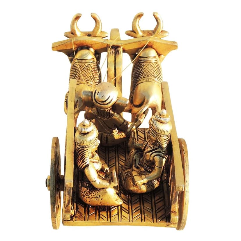 Brass Showpiece Cow Cart Statue, Length : 11 Inch (BSMAS1546 C) view 4