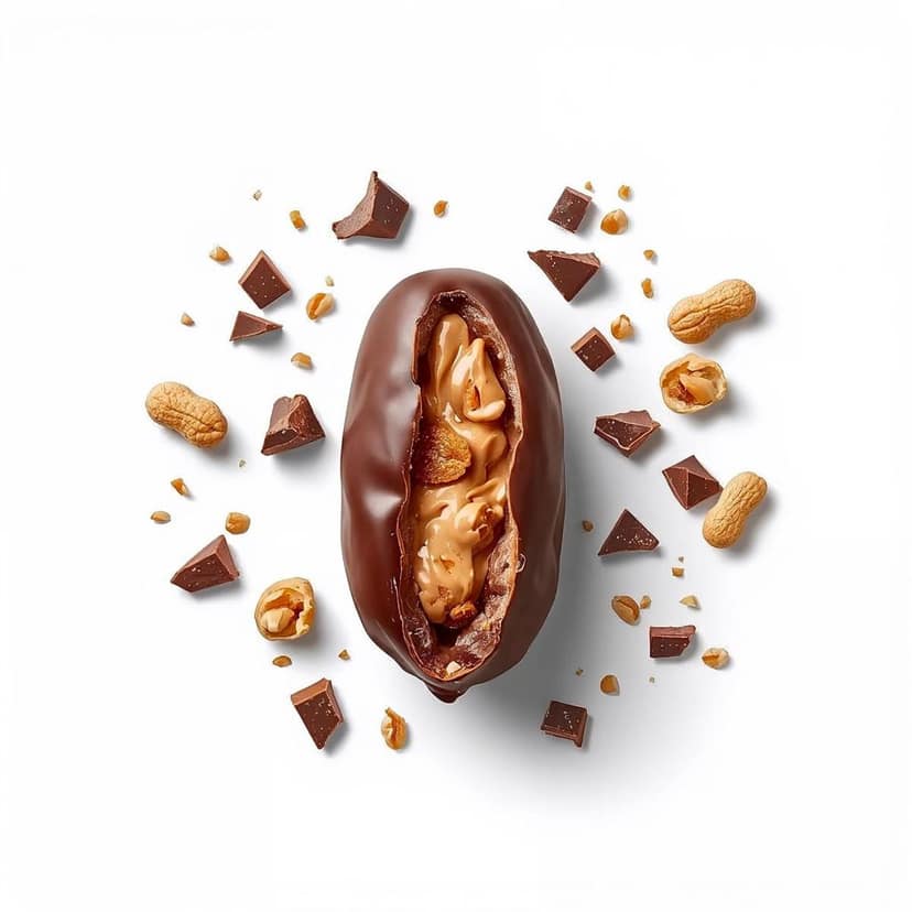 FIDVOJO Choco Peanut Dates - No Added Sugar Dark Chocolate Coated Stuffed Dates with Crunchy Peanut Butter & Roasted Peanut Chunks | High Protein Vegan Healthy Snack & Energy Bites (250g) view 5