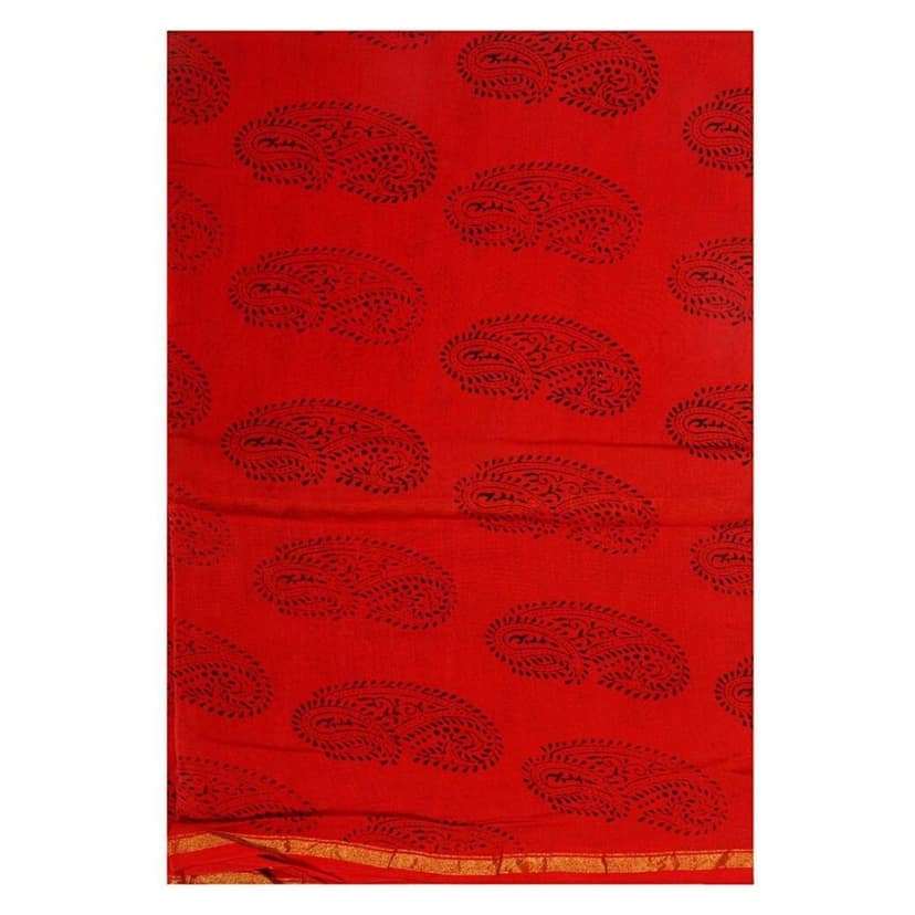 HANDLOOM CHANDERI 03 PCS BAGH PRINTED SUIT (SKU - 1RBS01250820 Suit 108)