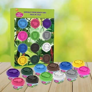 PlayMagic Animals Theme Dough Tubs - Pack of 12 (25g)