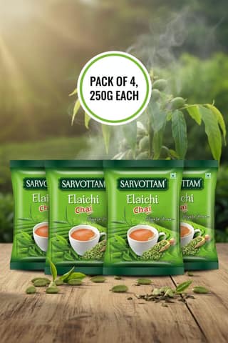 Sarvottam Elaichi Tea, Premium Cardamom Flavoured Tea, Refreshing & Aromatic Chai Blend