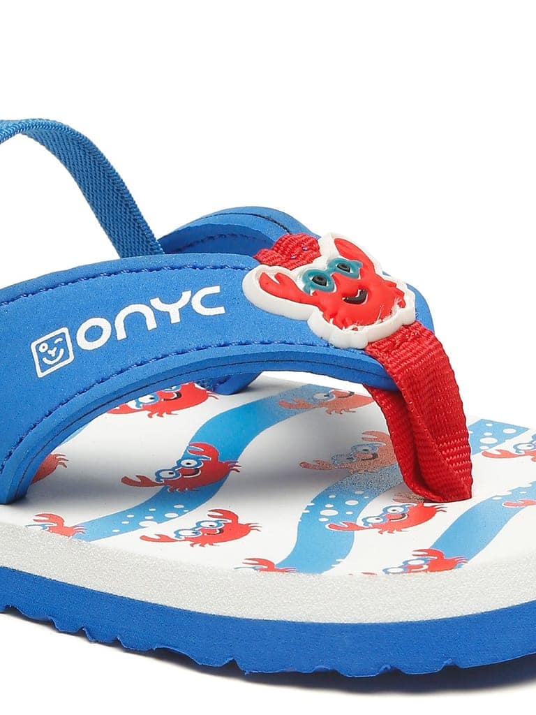 Premium Crab V-Shape Flip-flops - Blue (Unisex) view 2