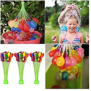 Quick Magic Balloon For Holi Water Balloons Mix Color Crazy Fill in 60 Seconds Set of 12 with 1 Universal tap Adapter (444 Balloons) Mix Color